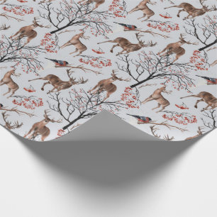 Winterwald Hirschfest Weihnachten Geschenkpapier