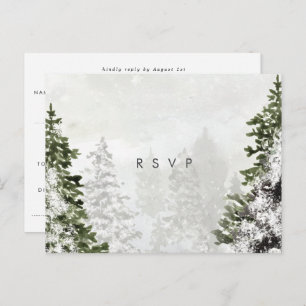Winterwald Hochzeit Rsvp Postkarte