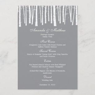 Winterwald-Hochzeitkarte Menükarte