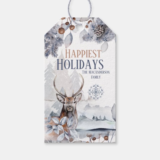 Winterwald landschaftlich geschenkanhänger (Vorderseite)