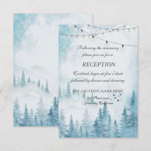 Winterwald, Lichterkette, Hochzeitsempfang Einladung