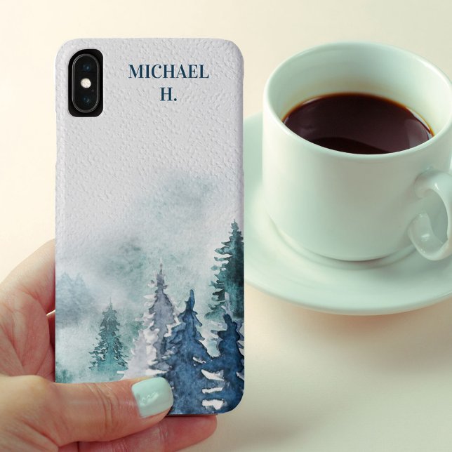 Winterwald Moody Wasserfarbe Personalisiert Case-Mate iPhone Hülle (Von Creator hochgeladen)