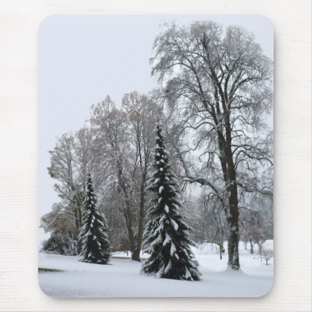 Winterwald Mousepad Schneelandschaft Geschenke (Vorne)