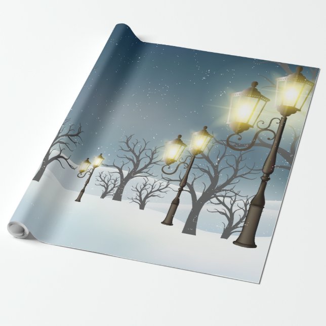 Winterwald-Muster Geschenkpapier (Ungerollt)
