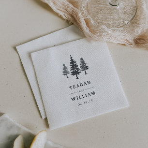 Winterwald Personalisierte Hochzeit Serviette