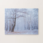 Winterwald Puzzle<br><div class="desc">Bäume im Wald und die Erde mit Schnee bedeckt</div>