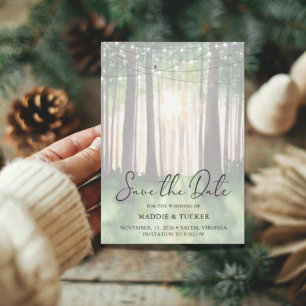 Winterwald   Rustikale Stringleuchten Save the Dat Date