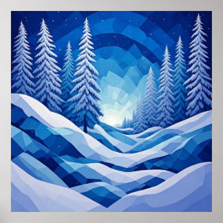 Winterwald Saphirblau ❄️ Poster