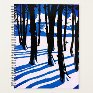 Winterwald Schatten – Blaue Minimale Natur Planer