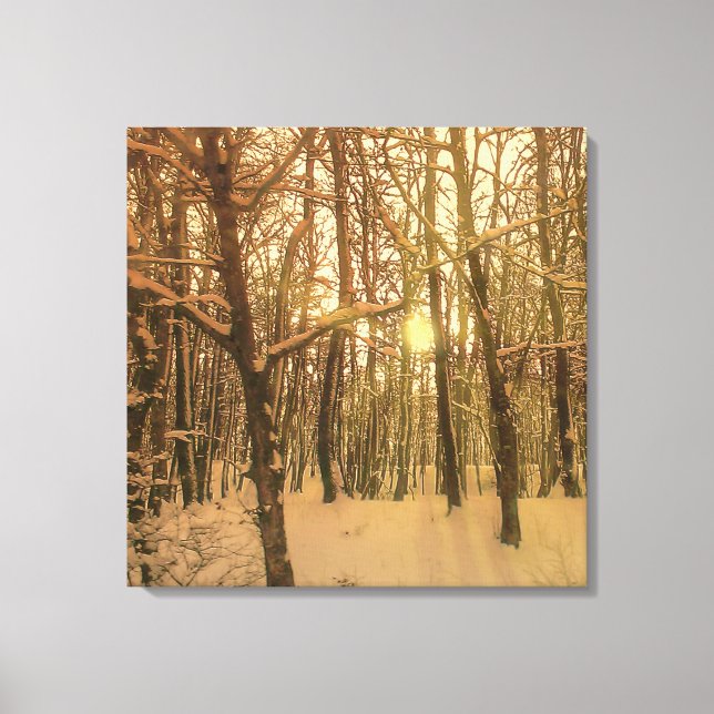 Winterwald Schnee und Licht Leinwanddruck (Vorderseite)