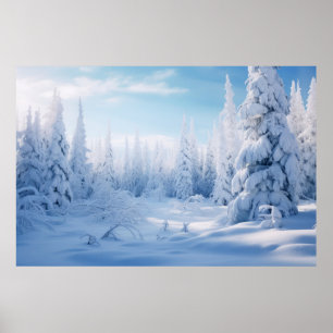 Winterwald Serene Landschaft Surreal Poster
