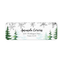 Winterwald Silver Snowflake Adressenaufschrift