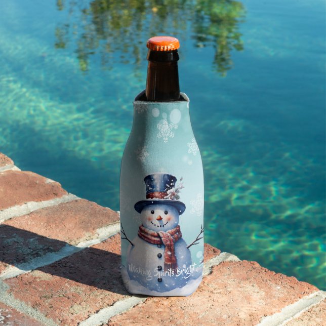 Winterwald Snowman Weihnachten | Aquamarin Flaschenkühler (In Situ Pool)