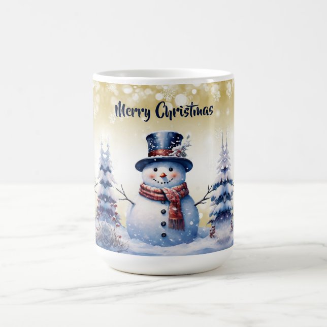 Winterwald Snowman Weihnachten | Gold Kaffeetasse (Mittel)