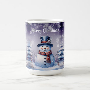 Winterwald Snowman Weihnachten   Lila Kaffeetasse