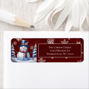 Winterwald Snowman Weihnachten Red Address