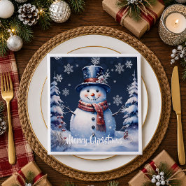 Winterwald Snowman Weihnachten Serviette