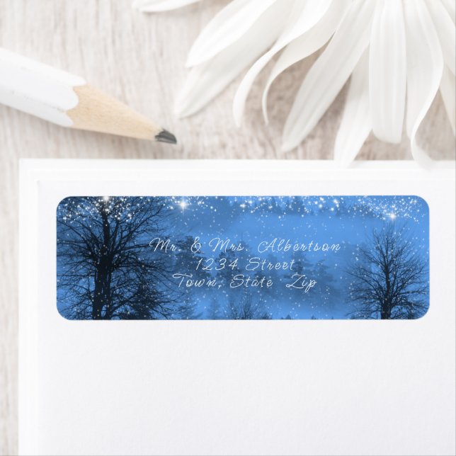 Winterwald Sparklingstars Abend Blau (Insitu)