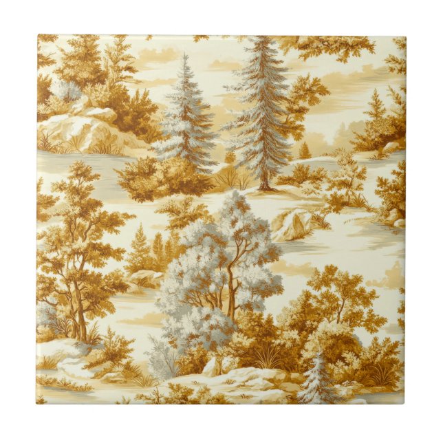 Winterwald Toile de Jouy Muster (10) Fliese (Vorderseite)