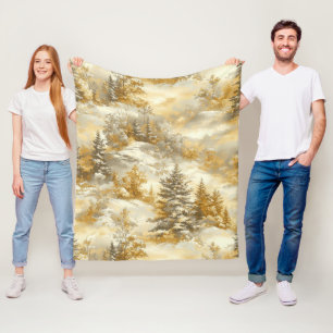 Winterwald Toile de Jouy Muster (1) Fleecedecke
