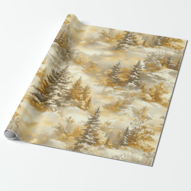 Winterwald Toile-de-Jouy-Muster (1) Geschenkpapier (Ungerollt)