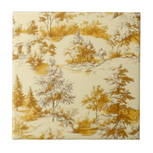 Winterwald Toile de Jouy Muster (3) Fliese