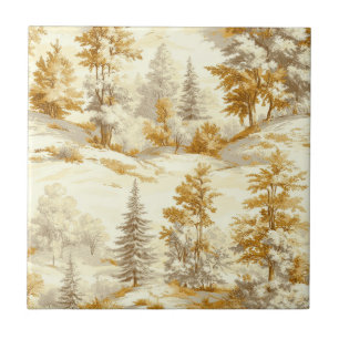 Winterwald Toile de Jouy Muster (6) Fliese