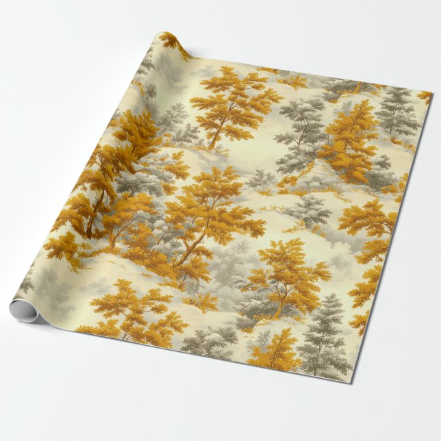 Winterwald Toile de Jouy Muster (8) Geschenkpapier (Ungerollt)