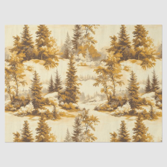 Winterwald Toile de Jouy Muster (9) Seidenpapier (Vorderseite)
