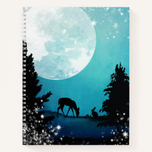 Winterwald- und Hirschskizze Notizbuch
