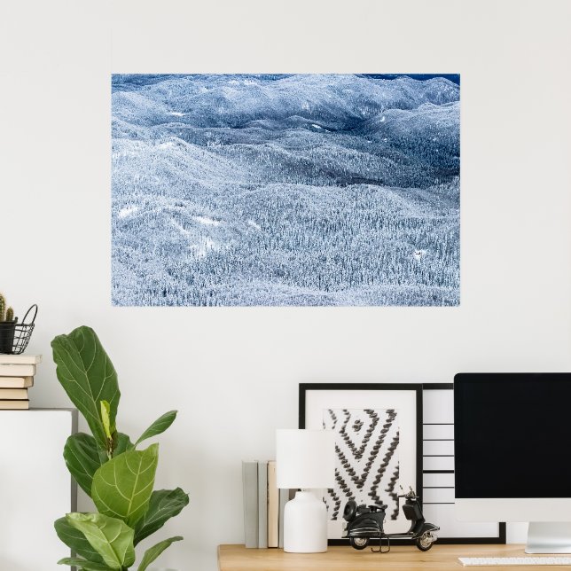 Winterwald unter Schnee Poster (Heimbüro)