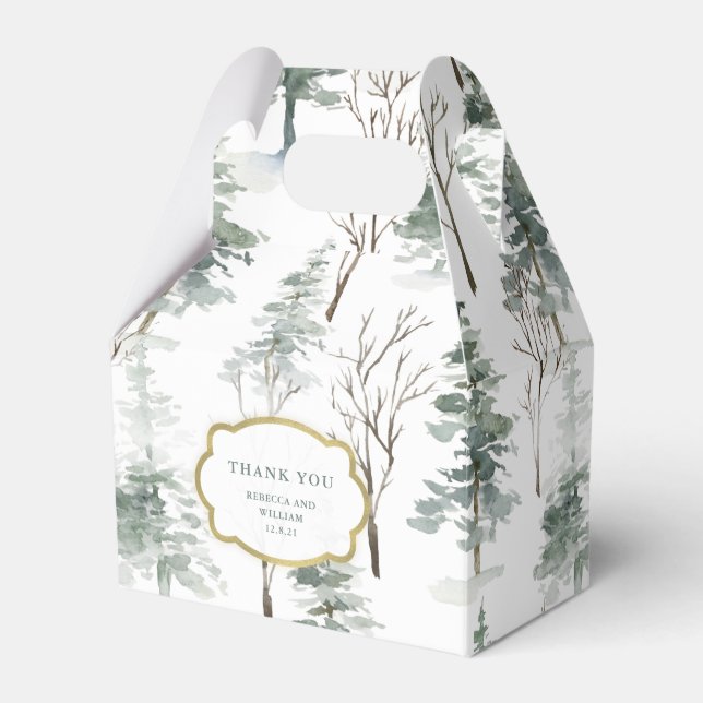Winterwald | Waldhochzeit Geschenkschachtel (Vorderseite)