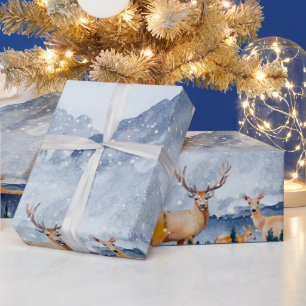 Winterwald, Waldrenentiere Geschenkpapier