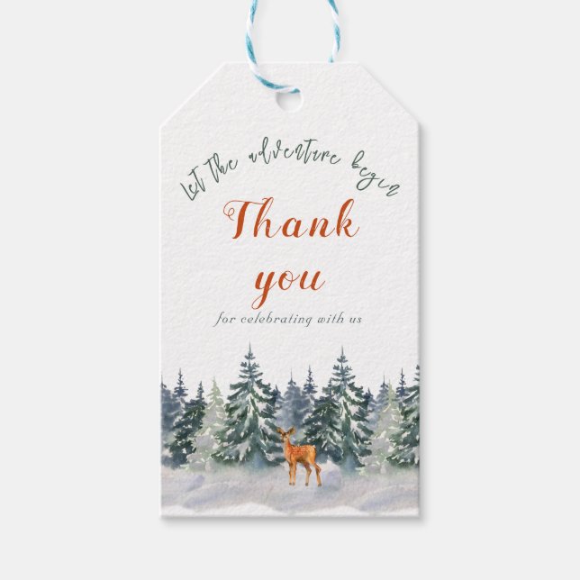 Winterwald-Waldtiererlebnis beginnt Geschenkanhänger (Vorderseite)