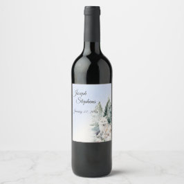 Winterwald-Wasserfarbe-Getränklabel-Set Weinetikett