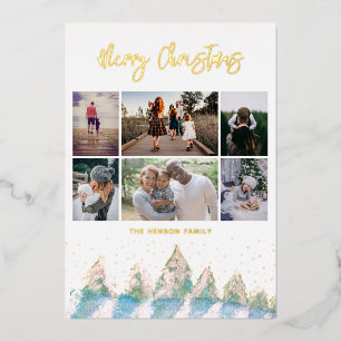 Winterwald-Wasserfarbe-Script-Christmas-6-Fotos Folien Feiertagskarte
