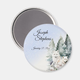 Winterwald-Wasserfarbenmagnet Magnet