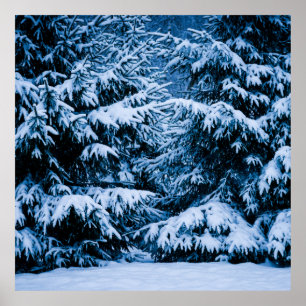 Winterwald Weihnachtsbaum Poster