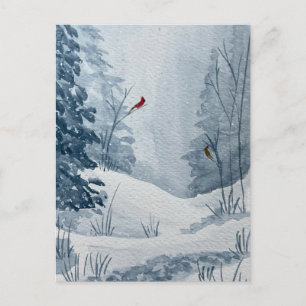 Winterwald-Wunderland-Postkarte Feiertagspostkarte