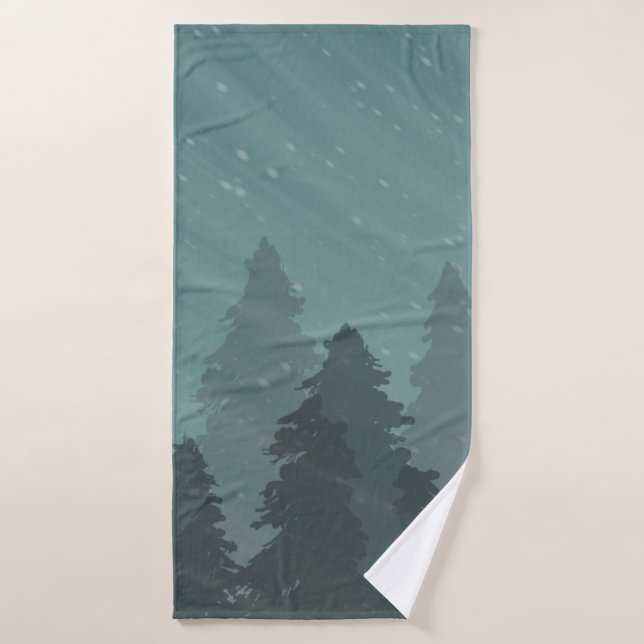 Winterwaldbadehandtuch Badehandtuch (Badehandtuch)