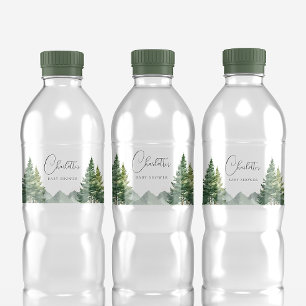 Winterwaldbärendusche Wasserflaschenetikett