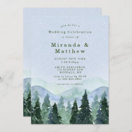 Winterwaldbäume Landschaft Hochzeitseinladungen