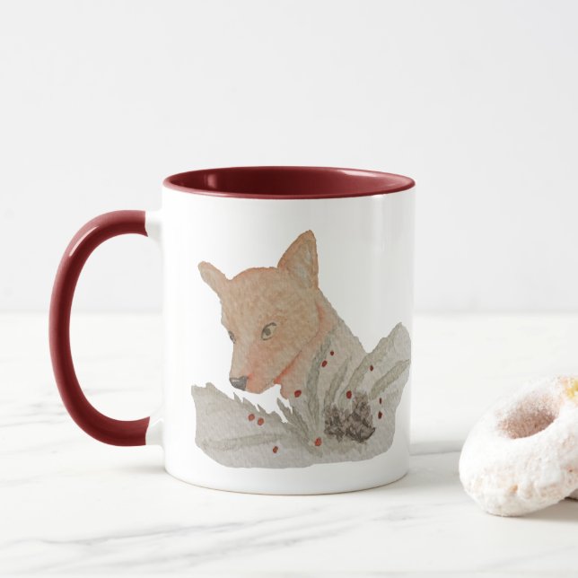 Winterwaldfuchs Tasse (Mit Donut)