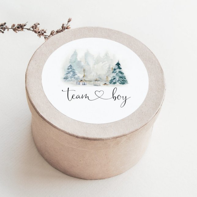 Winterwaldgeschlecht enthüllt Teamboy-Aufkleber Runder Aufkleber (Von Creator hochgeladen)