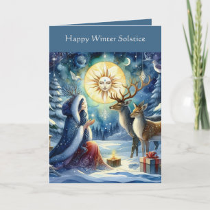 Winterwaldgöttin und Hirsche Karte