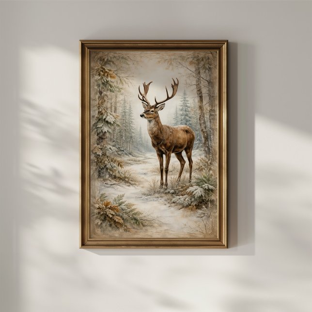 Winterwaldhirsch Poster (Von Creator hochgeladen)