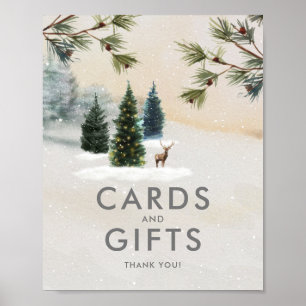 Winterwaldland-Party-Karten und Geschenkposter-Zei Poster