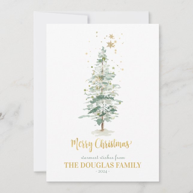 Winterwaldland Weihnachtsbaumkarte Einladung (Vorderseite)