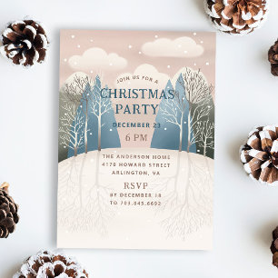 Winterwaldlandschaft Weihnachtsfeier Einladung