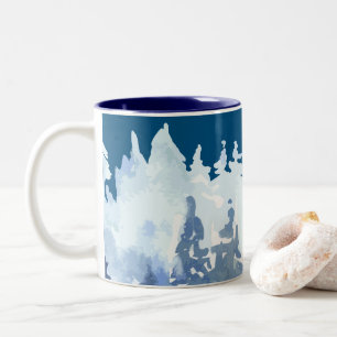 Winterwaldlandschaft Zweifarbige Tasse